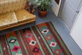 orange, green, bright color, antique, oushak rug, portland rug shop, rug store, wild shaman, cicim rug