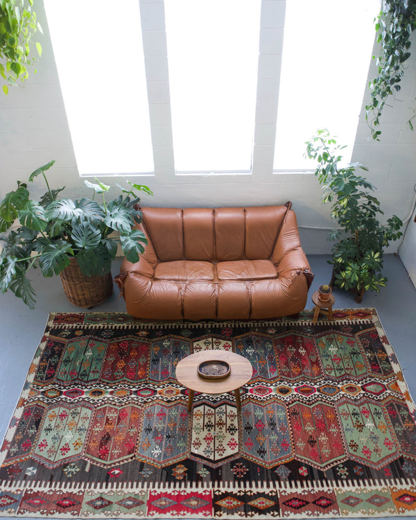 Turkish rug, vintage rug, flat weave, kilim rug, large area rug, square rug, Wild Shaman, Portland, Oregon, rug store, rug shop, local shop,  bright colors, area rug, red rug, bold color