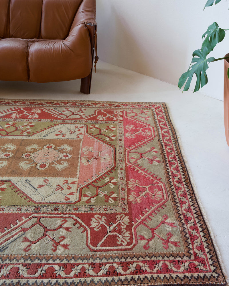 old rug, antique rug, earthy colors, faded colors, Turkish rug, vintage rug, flat weave, kilim rug, large area rug, square rug, Wild Shaman, Portland, Oregon, rug store, rug shop, local shop