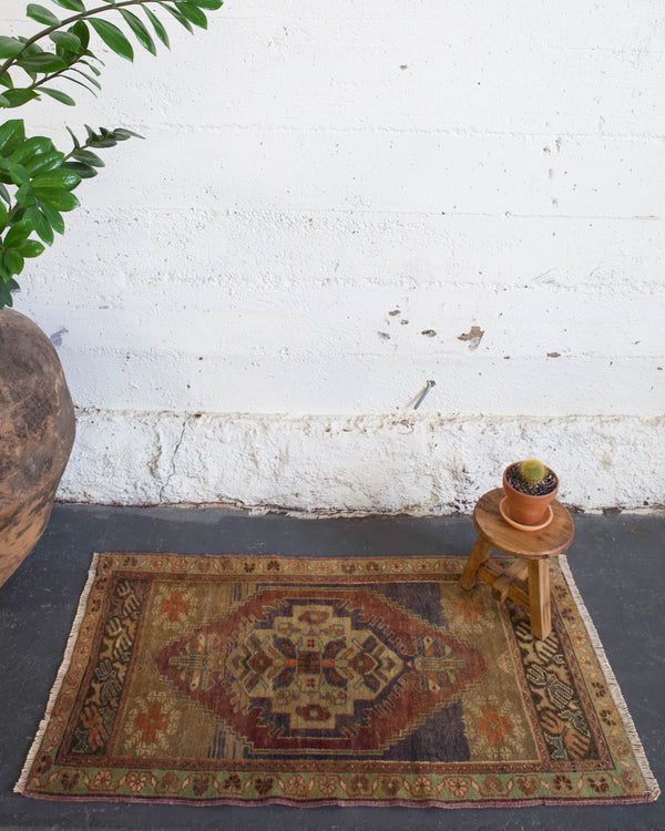 old rug, antique rug, earthy colors, faded colors, turkish rug, vintage rug, flat weave, mini rug, pile rug, Wild Shaman, Portland, Oregon, rug store, rug shop, local shop, kilim rug