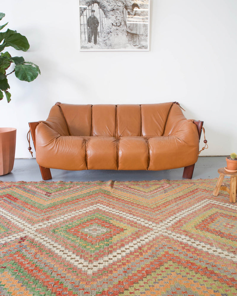 old rug, antique rug, earthy colors, faded colors, Turkish rug, vintage rug, flat weave, kilim rug, large area rug, square rug, Wild Shaman, Portland, Oregon, rug store, rug shop, local shop