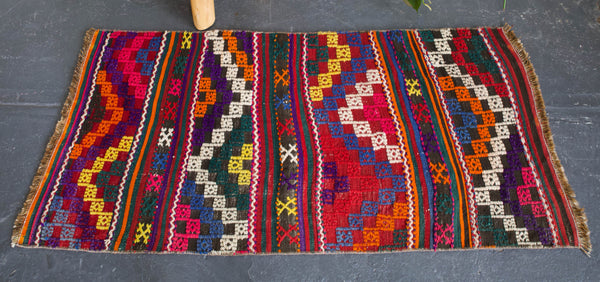 pile rug, Turkish rug, vintage rug, portland, rug shop, bright colors, wild shaman, area rug, red rug, mini rug, bold color, Portland, Oregon, rug store, rug shop, local shop, flat weave, kilim rug