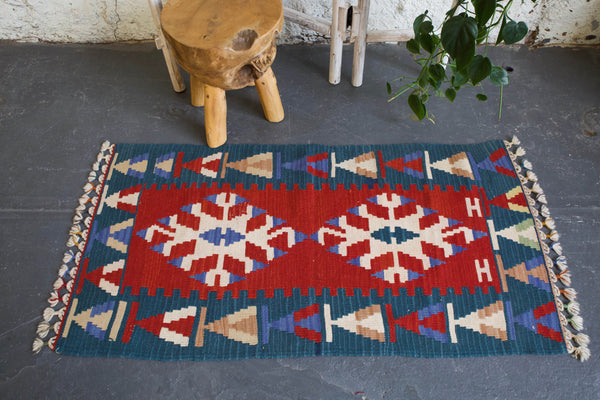 pile rug, Turkish rug, vintage rug, portland, rug shop, bright colors, wild shaman, area rug, red rug, mini rug, bold color, Portland, Oregon, rug store, rug shop, local shop, flat weave, kilim rug