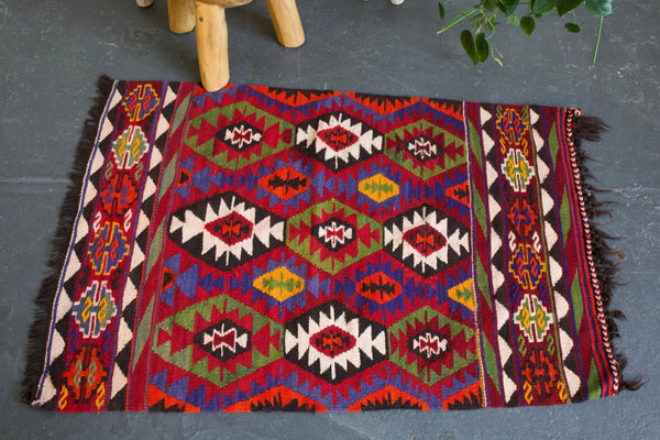 pile rug, Turkish rug, vintage rug, portland, rug shop, bright colors, wild shaman, area rug, red rug, mini rug, bold color, Portland, Oregon, rug store, rug shop, local shop, flat weave, kilim rug