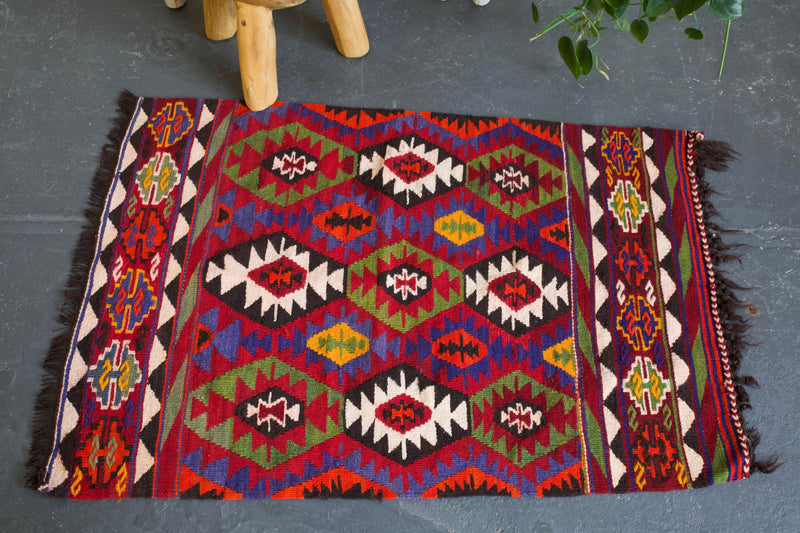 pile rug, Turkish rug, vintage rug, portland, rug shop, bright colors, wild shaman, area rug, red rug, mini rug, bold color, Portland, Oregon, rug store, rug shop, local shop, flat weave, kilim rug