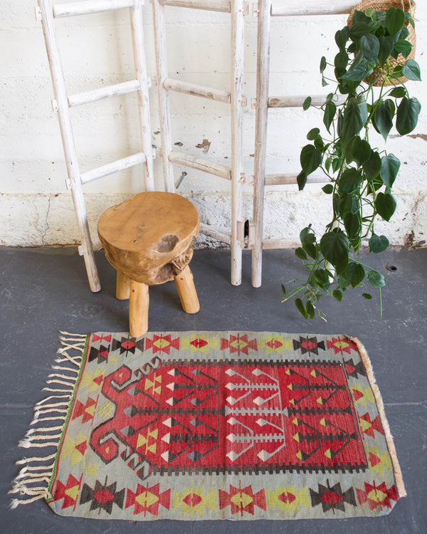 old rug, antique rug, earthy colors, faded colors, turkish rug, vintage rug, flat weave, mini rug, pile rug, Wild Shaman, Portland, Oregon, rug store, rug shop, local shop, kilim rug