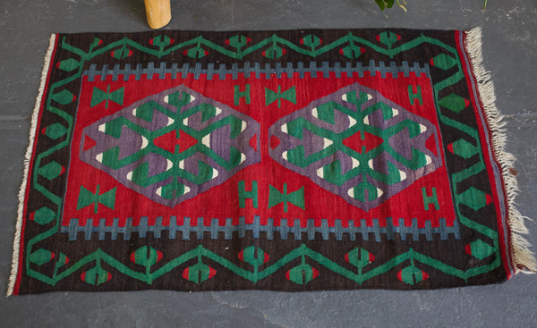 pile rug, Turkish rug, vintage rug, portland, rug shop, bright colors, wild shaman, area rug, red rug, mini rug, bold color, Portland, Oregon, rug store, rug shop, local shop, flat weave, kilim rug
