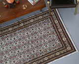 pile rug, turkish rug, vintage rug, portland, rug shop, small rug, wild shaman, earthy tones, light colors, brown, beige