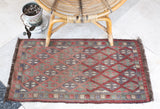 Vintage Mini Turkish Kilim Rug 20"x40"