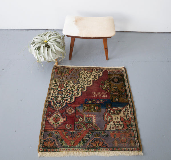 Vintage Mini Square Turkish Rug